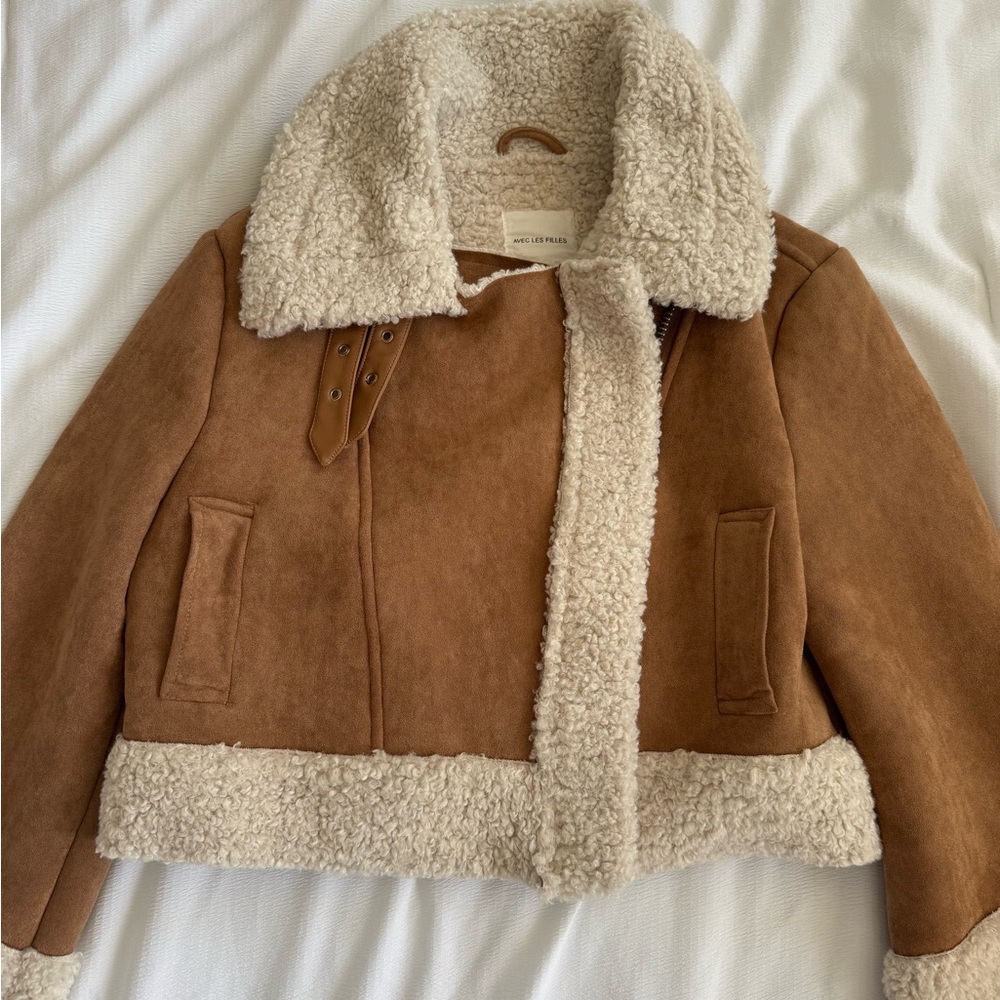 Sherpa Lined Suede Jacket - Picture 4 of 4